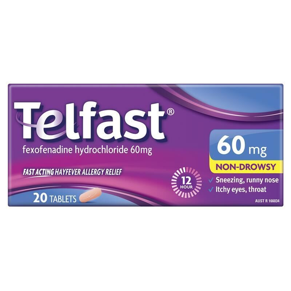 Telfast 60mg 20 Tablets 