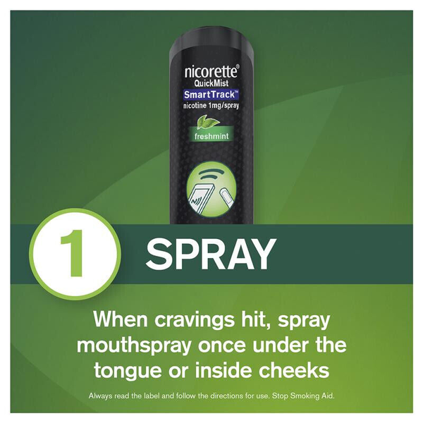 Nicorette QuickMist SmartTrack Mouth Spray Freshmint Duo Pack 2 x 150 Sprays