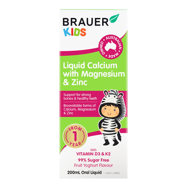 Brauer Kids Liquid Calcium With Magnesium & Zinc 200ml