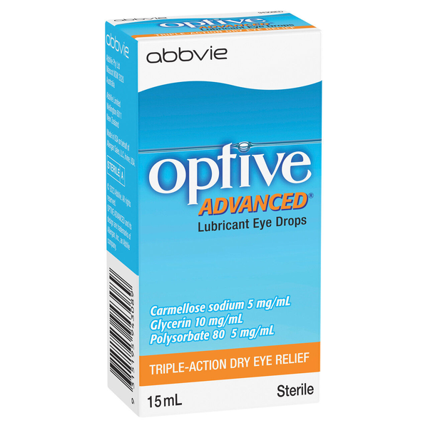 Optive Advanced Lubricant Eye Drops 15ml