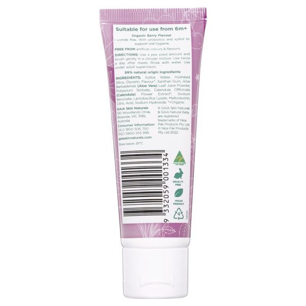 Gaia Natural Baby Probiotic Berry Burst Toothpaste 50g