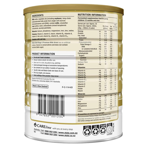 Alula Gold Stage 3 Toddler Premium Milk Drink 1 Year+ 900g