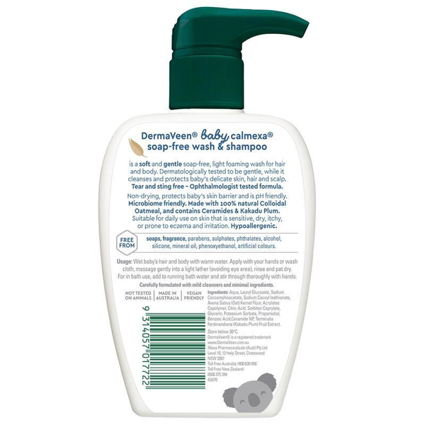 DermaVeen Baby Calmexa Soap Free Wash & Shampoo 250ml