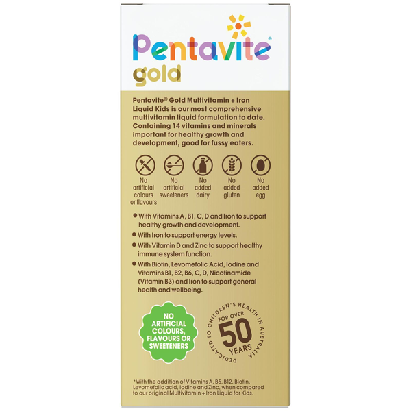 Pentavite Gold Multivitamin + Iron Liquid Kids 200ml