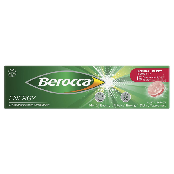 Berocca Energy Original Berry 15 Effervescent Tablets