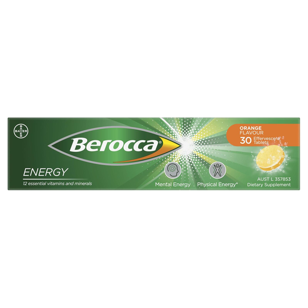Berocca Energy Orange 30 Effervescent Tablets