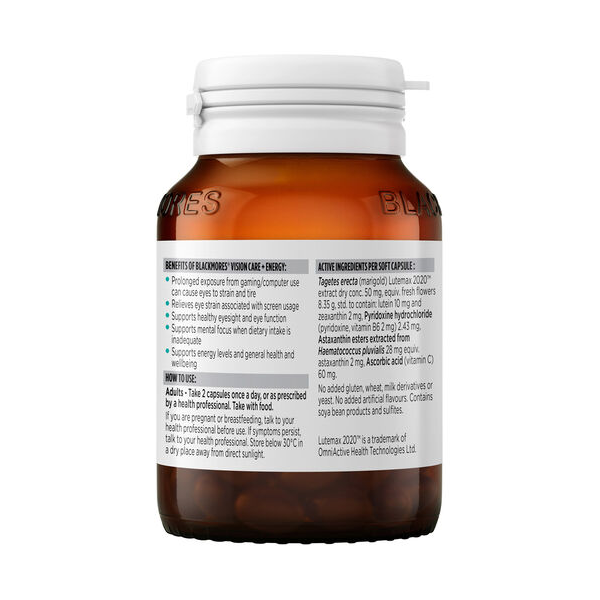 Blackmores Vision Care + Energy 60 Capsules