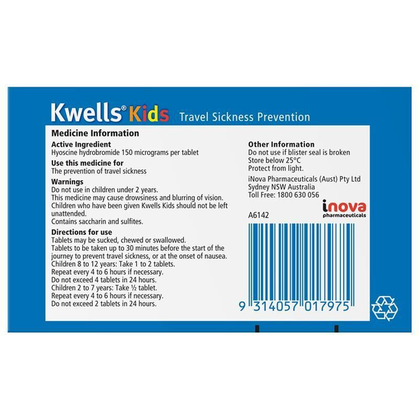 Kwells Kids 12 Chewable Tablets