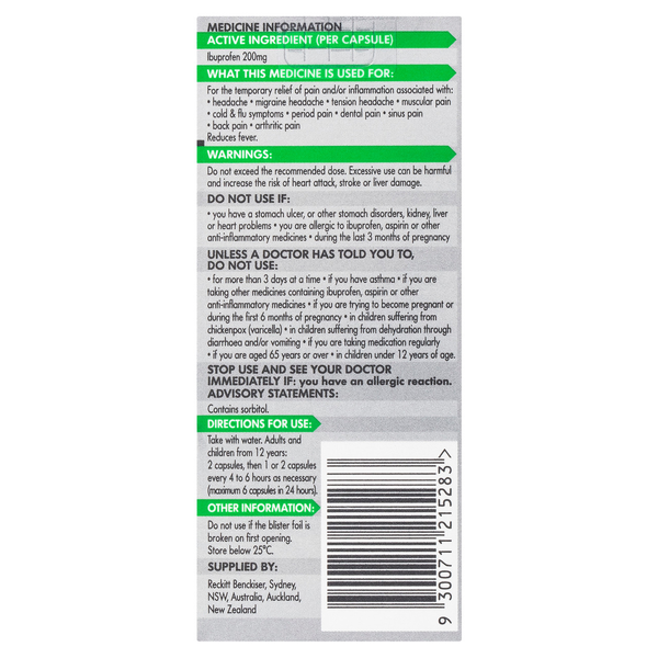 Nurofen Zavance 40 Liquid Capsules
