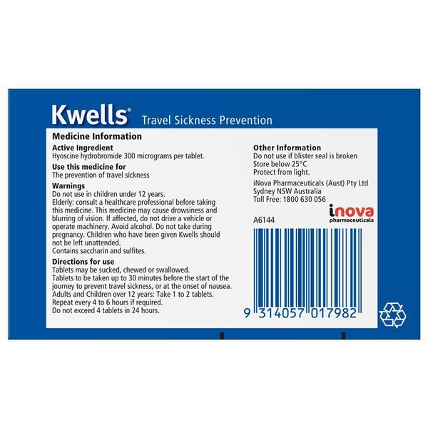 Kwells Adult 12 Chewable Tablets