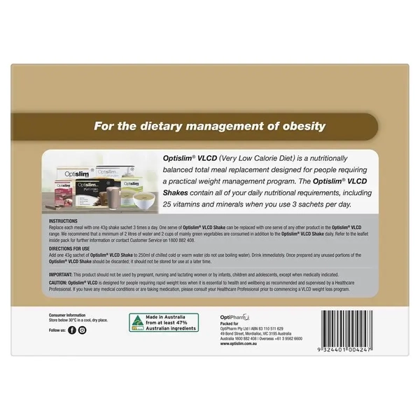 Optislim VLCD Shake Espresso 21 x 43g Sachets