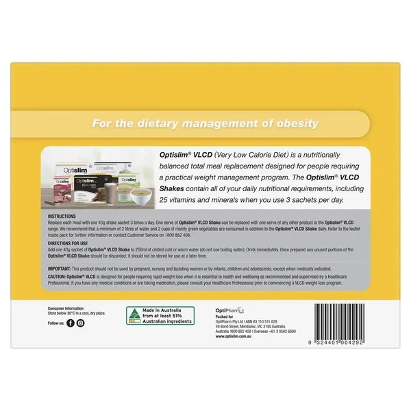 Optislim VLCD Shake Banana 21 x 43g Sachets