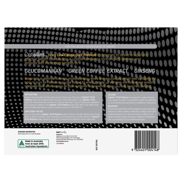 Optislim VLCD Platinum Coffee 21 x 25g Sachets