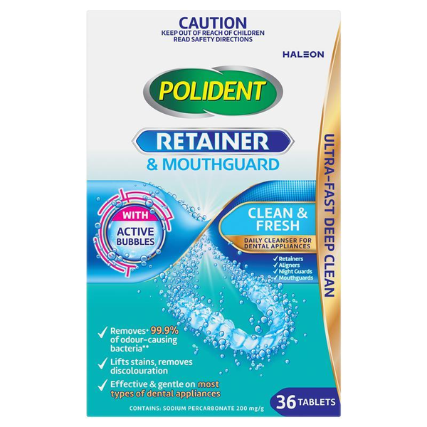 Polident Retainer and Mouthguard Daily Cleanser 36 Tablets