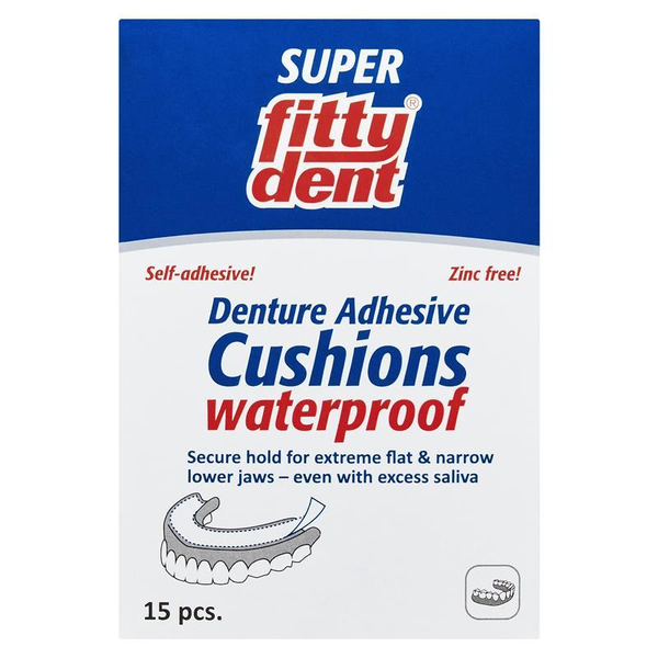 Super Fittydent Waterproof Denture Adhesive Cushions 15 Lowers