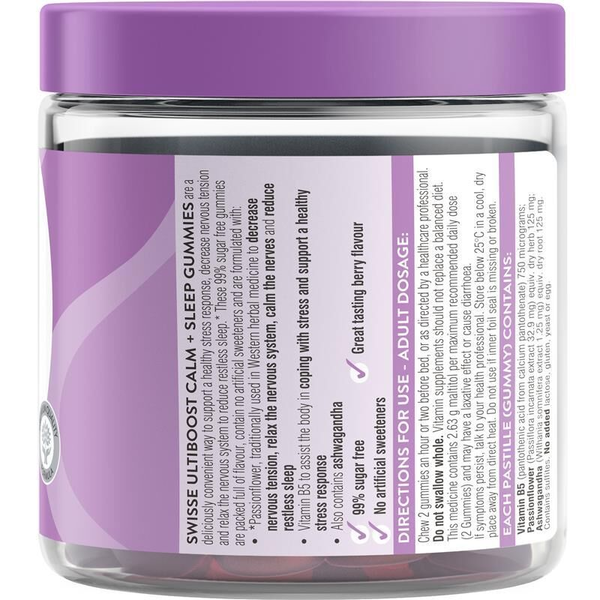 Swisse Ultiboost Calm + Sleep Gummies 60 Pastilles