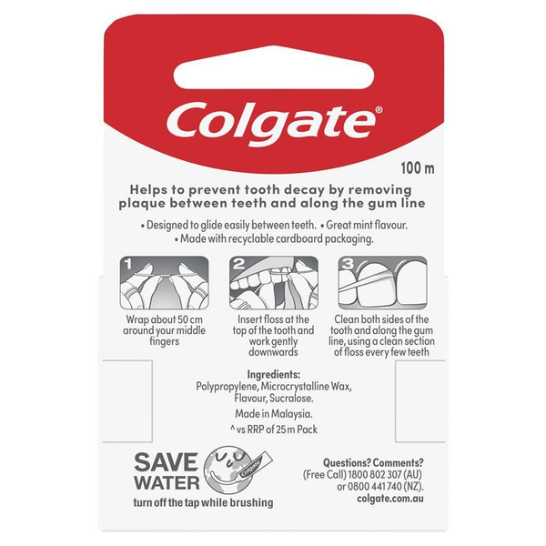 Colgate Total Waxed Mint Dental Floss 100m