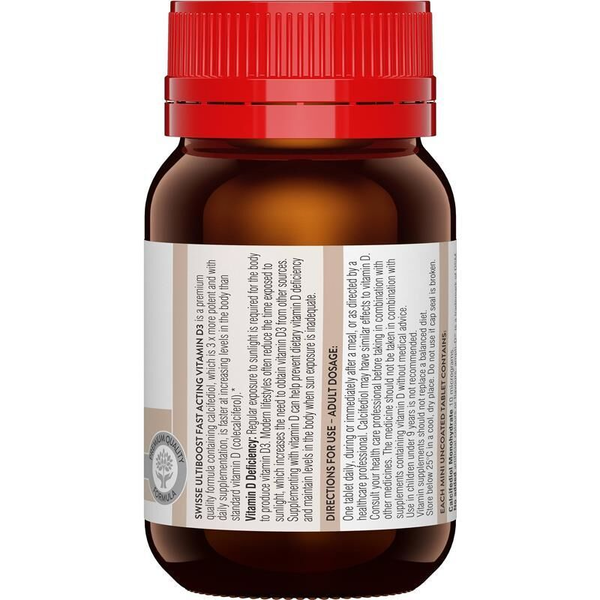 Swisse Ultiboost Fast Acting Vitamin D3 90 Mini Tablets