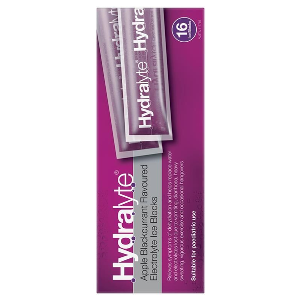 Hydralyte Apple Blackcurrant 16 Electrolyte Ice Blocks
