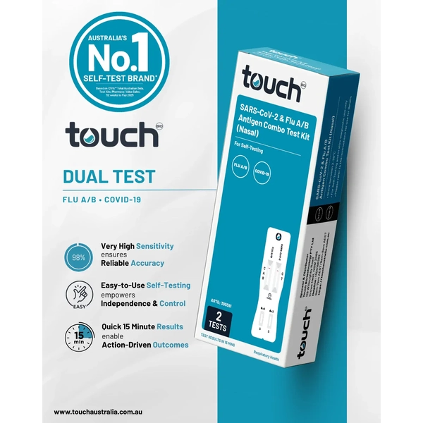 TouchBio SARS COVID-19 and Flu A/B Rapid Antigen 2 Tests