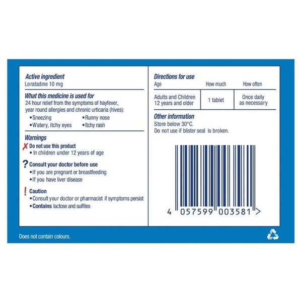 Claratyne 10mg 60 Tablets 