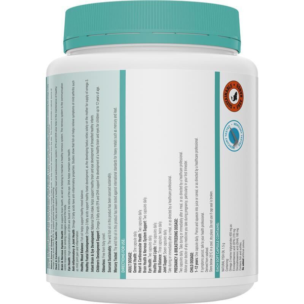 Swisse Ultiboost Odourless High Strength Wild Fish Oil 1500mg 400 Capsules