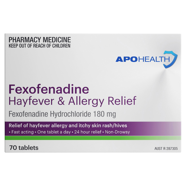 2X APH Fexofenadine 180 Hayfever & Allergy Relief 70 Tablets Same as Telfast