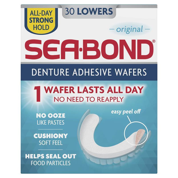 Sea Bond Original Denture Adhesive Wafers 30 Lowers