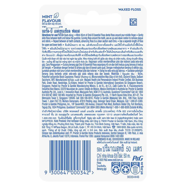 Oral B Essential Floss Waxed Mint 50m