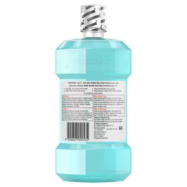 Listerine Zero Alcohol Antibacterial Mouthwash 500ml