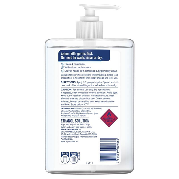 Ego Aqium Antibacterial Hand Sanitiser 1L