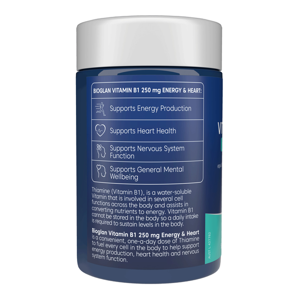 Bioglan Vitamin B1 250mg Energy & Heart 75 Tablets