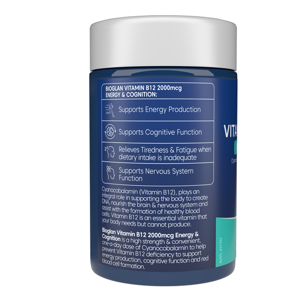 Bioglan Vitamin B12 2000mcg Energy & Cognition 90 Tablets