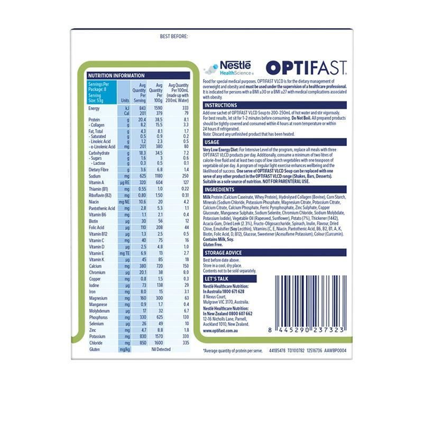 Optifast VLCD Soup Potato and Leek 8 x 53g Sachets