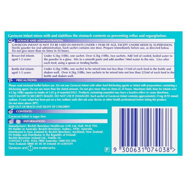 Gaviscon Infant Powder For Oral Suspension 30 Sachets