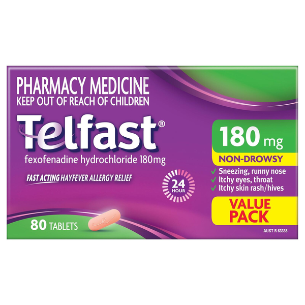 Telfast 180mg 80 Tablets 