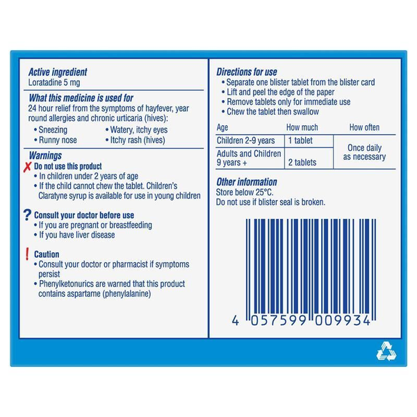 Claratyne Children's 5mg Grape Flavoured 50 Chewable Tablets