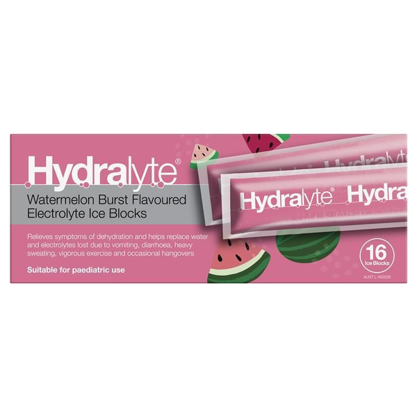 Hydralyte Watermelon Burst 16 Electrolyte Ice Blocks