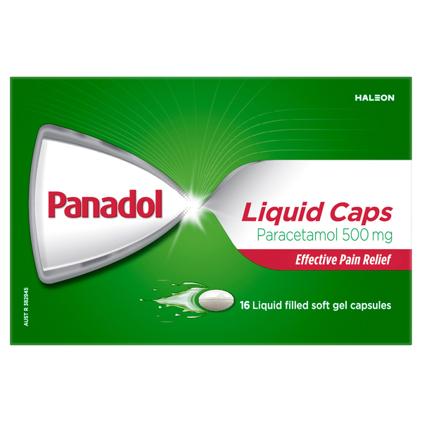 Panadol Liquid Caps 500mg 16 Soft Gel Capsules
