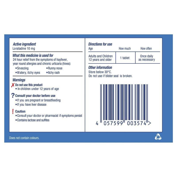 Claratyne 10mg 30 Tablets 