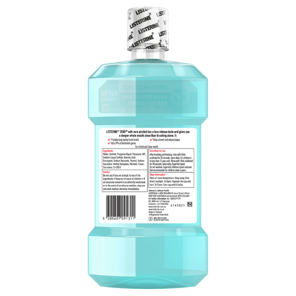 Listerine Zero Alcohol Antibacterial Mouthwash 750ml
