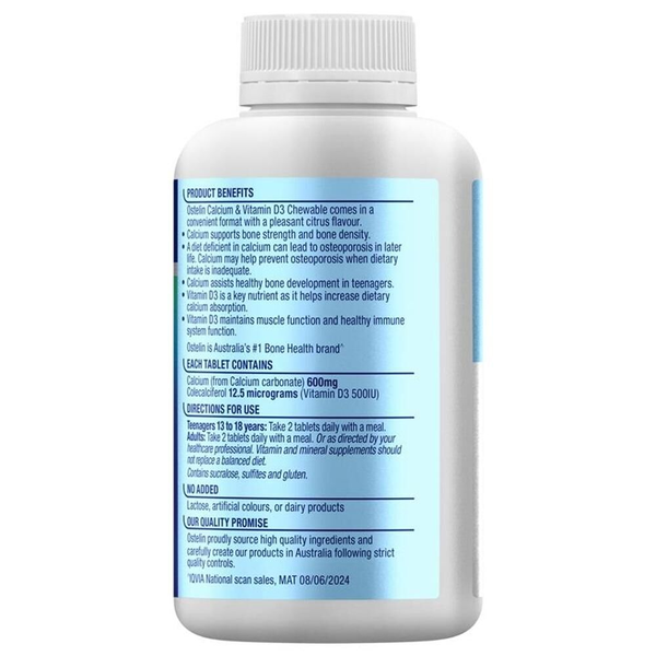 Ostelin Calcium & Vitamin D3 120 Chewable Tablets