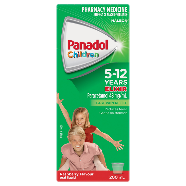 Panadol Children 5 - 12 Years Elixir Raspberry 200ml Liquid
