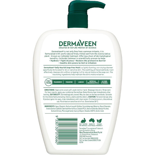 DermaVeen Daily Nourish Soap Free Wash 500ml