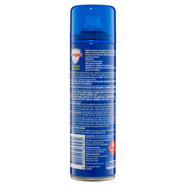 Aerogard Odourless Protection Insect Repellent Aerosol 150g