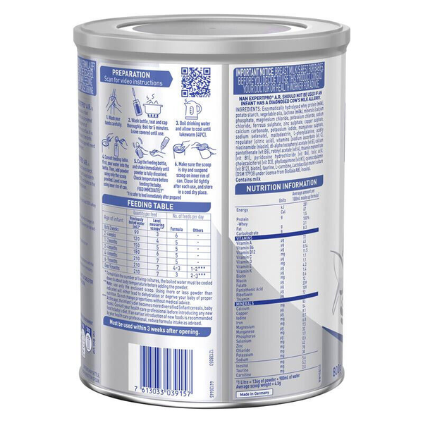 Nan ExpertPro A.R. For Regurgitation , Thickened Formula 800g From Birth