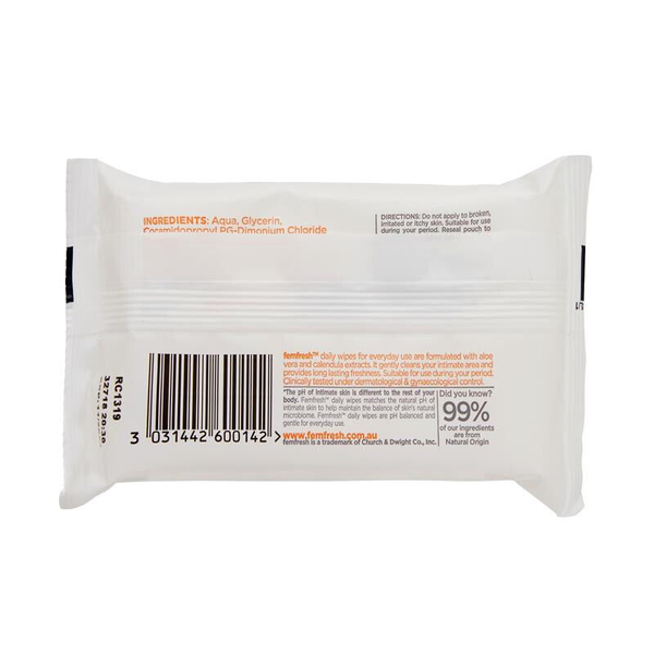 Femfresh Daily Wipes 20 Biodegradable Intimate Wipes