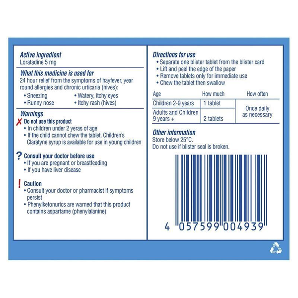 Claratyne Children's 5mg Grape Flavoured 30 Chewable Tablets