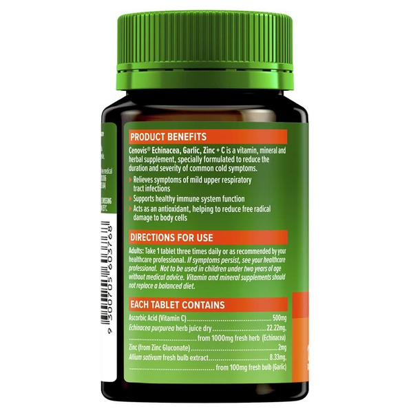 Cenovis Echinacea, Garlic, Zinc + C 125 Tablets
