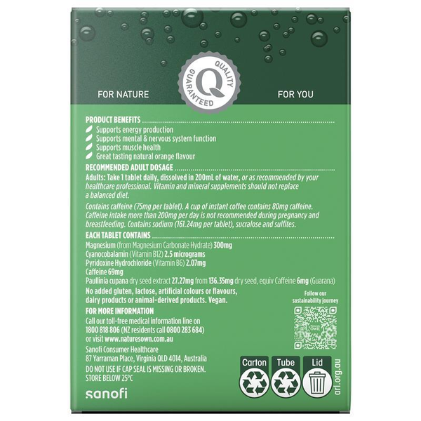 Nature's Own Magnesium + Energy 60 Effervescent Tablets